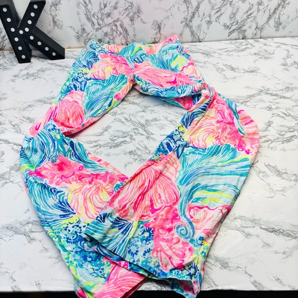 Lilly Pulitzer Bal Harbour Linen Palazzo Pant In Resort White A Mermaids Tail - Picture 1 of 9